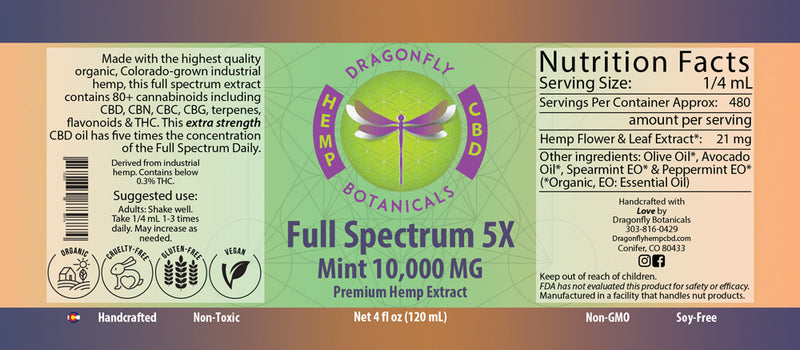 5X Mint Full Spectrum CBD Hemp Oil